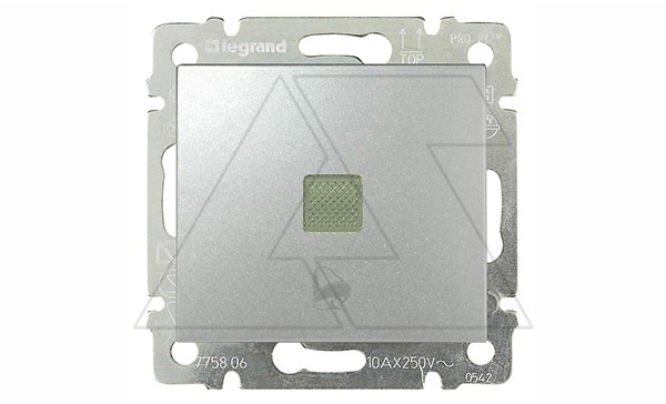 Valena - Кнопка с подсветкой и пиктограммой звонка(2), алюминий