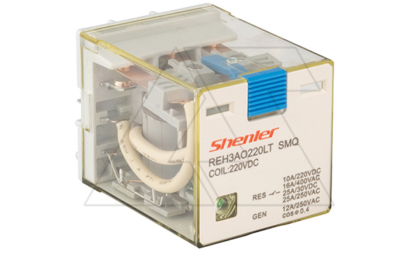 Реле REH3AO220LTSMQ, 3NO, 16A(400VAC)/ 10A(220VDC), 220VDC(0,65Un) RZA, тест-кнопка, LED, магнит Реле REH3AO220LTSMQ, 3NO, 16A(400VAC)/ 10A(220VDC), 220VDC(0,65Un) RZA, тест-кнопка, LED, магнит