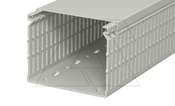 Перфокороб LK4 N 80100, органайзер для шкафов, 80 x 100 мм (глубина х ширина крышки), L=2000мм, RAL 7030 серый