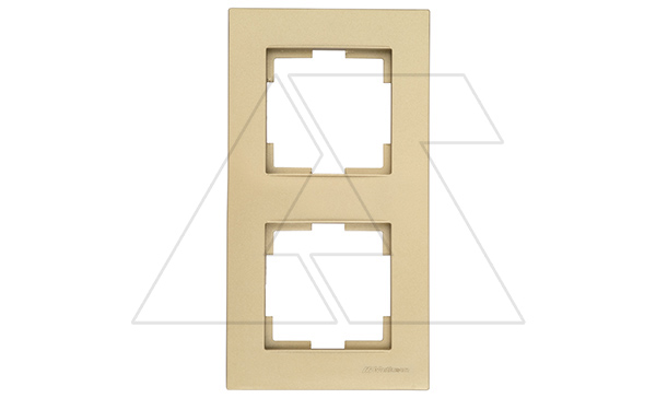 Rita - Рамка 2 поста, вертикальный монтаж, золото доре