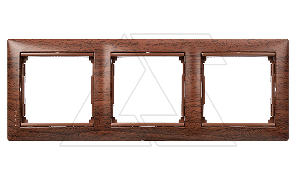 Valena - Рамка 3 поста верт/гориз, тонированное дерево