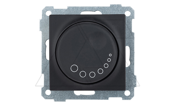 21 - Светорегулятор (RL) с подсветкой, поворотный, 1000 Вт, черный мат 21 - Светорегулятор (RL) с подсветкой, поворотный, 1000 Вт, черный мат