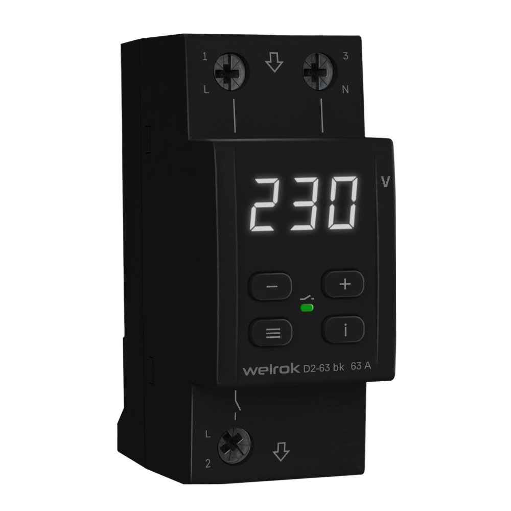 Реле напряжения Welrok D2-63 bk от интернет-магазина amperkin.by