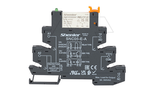 Реле интерфейсное RNC1CO024A с колодкой SNC05-E-A, винтовой зажим, 1CO, 6A(250VAC), 24VAC/DC, AgSnO2/Au, LED, W=6.2mm Реле интерфейсное RNC1CO024A с колодкой SNC05-E-A, винтовой зажим, 1CO, 6A(250VAC), 24VAC/DC, AgSnO2/Au, LED, W=6.2mm