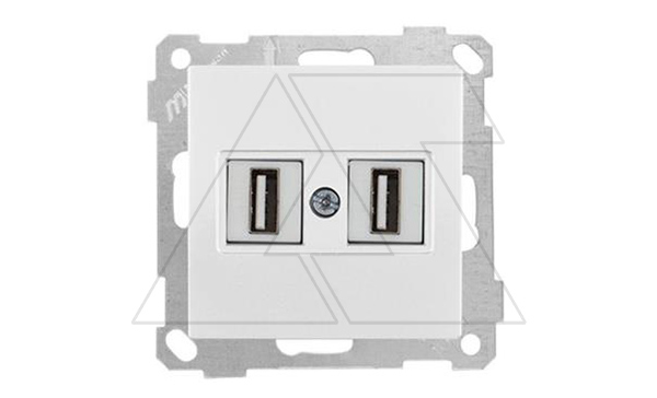 21 - Розетка 2xUSB Type A, для передачи данных, белый 21 - Розетка 2xUSB Type A, для передачи данных, белый