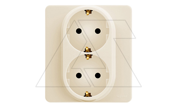 Inspiria - Розетка 2x2P+E нем. стд. (сл.кость)