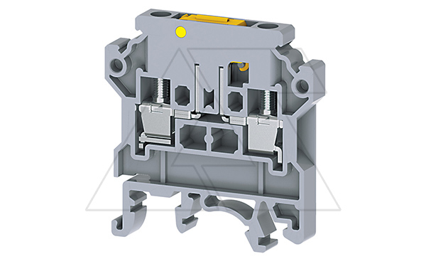 Клемма с ножевым размыкателем CKT4U /6x46,3mm, винтовая, 2 присоед., 4(max 6)mm2, 28A, 800V, серая Клемма с ножевым размыкателем CKT4U /6x46,3mm, винтовая, 2 присоед., 4(max 6)mm2, 28A, 800V, серая