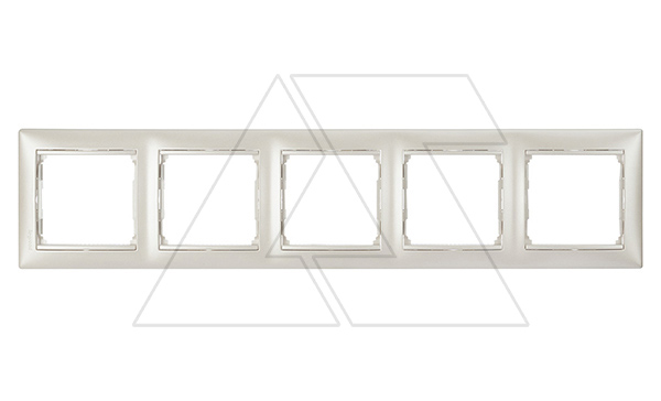 Valena - Рамка 5 постов верт/гориз, жемчужный