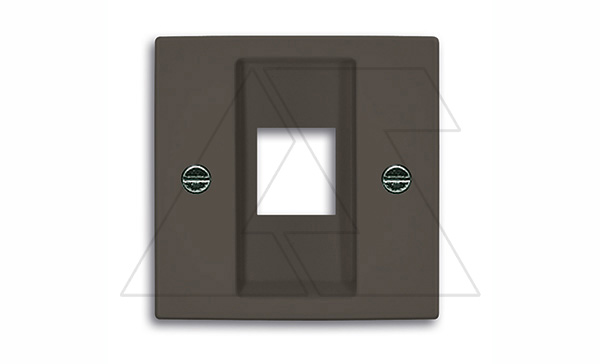 Basic 55 - Лицевая панель с суппортом для 1-го разьема Modular Jack (шато-черный)