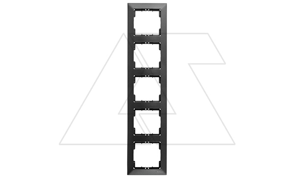 Candela - Рамка 5 постов, к механизмам серии 21, вертикальный монтаж, дымчатый