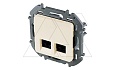 Inspiria - Розетка 2хRJ-45 UTP CAT5E (сл.кость) от интернет-магазина amperkin.by