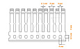 Перфокороб KKD 6040, органайзер для шкафов, 60x40х2000мм (ШxВхД), RAL 7030, серый