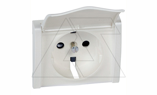 Galea Life - Обрамление для розетки 2Р+Е нем.стд. со шторками с крышкой, Pearl