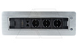 Блок розеточный встраиваемый 2хRJ45 кат. 5e UTP + HDMI + 3x2P+E со шторками, с электроприводом, кабель 1,5м, 3680вт, алюминий от интернет-магазина amperkin.by