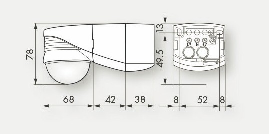 Датчик движения B.E.G. LC-plus 280 коричневый от интернет-магазина amperkin.by