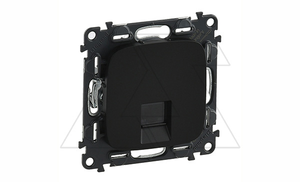 Valena Allure - Розетка 1хRJ-45 UTP CAT5E, антрацит (инд. упаковка)