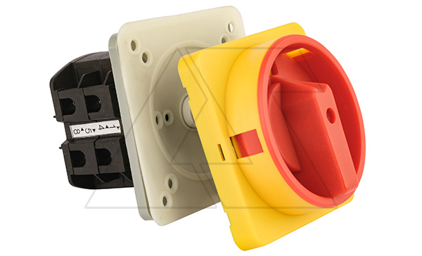 Переключатель BS 32 92 LK (IP54), аварийный, 4P, 32A, тип 0-1, 15kW(400VAC по АС-23), на дверь, красная блокируемая в 0 рукоятка, фронт IP54