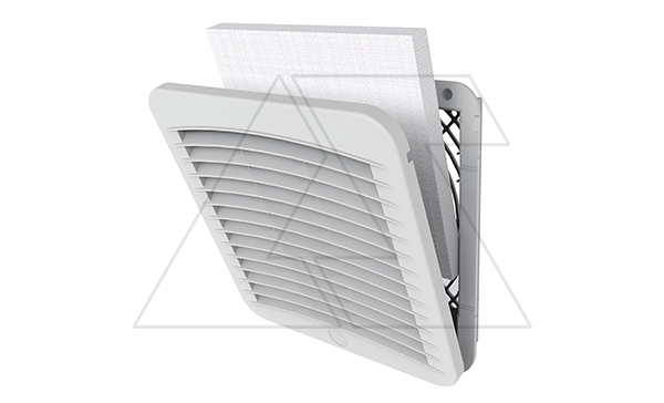 Фильтр-решетка, габариты 152x152x32,5мм, вырез 125x125мм, пылеудерживающая способность 600г/м2, IP54, RAL7035