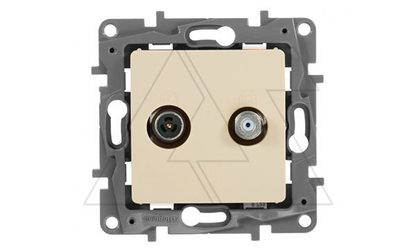 Etika - Розетка TV-SAT двухкабельная 5-862MHz/950-2400MHz. (сл.кость) Etika - Розетка TV-SAT двухкабельная 5-862MHz/950-2400MHz. (сл.кость)