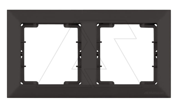 Daria - Рамка 2 поста, к механизмам серии 21, горизонтальный монтаж, черный мат