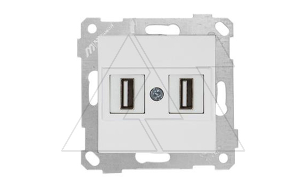 Rita - Розетка 2xUSB Type A, для передачи данных, белый