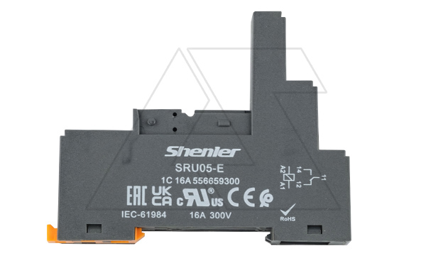 Цоколь SRU05-E, 16A(300V), винтовой зажим, черный, на рейку DIN35/панель, для RFT1CO, 46.61, G2R-1, KRI1 Цоколь SRU05-E, 16A(300V), винтовой зажим, черный, на рейку DIN35/панель, для RFT1CO, 46.61, G2R-1, KRI1