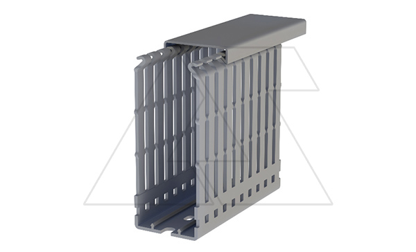 Перфокороб KKD 4010, органайзер для шкафов, 40x100х2000мм (ШxВхД), RAL 7030, серый