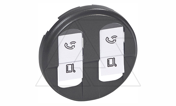 Celiane - Лицевая панель для розетки 2хRJ45 графит