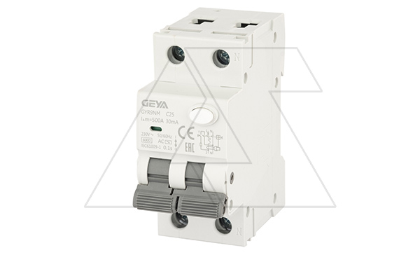 Дифф. авт. выключатель GYR9NM-C25-30mA, 1P+N, 25A, хар-ка C, 6 kA, 30mA, тип AC, 2M Дифф. авт. выключатель GYR9NM-C25-30mA, 1P+N, 25A, хар-ка C, 6 kA, 30mA, тип AC, 2M