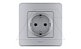 Inspiria - Розетка 2P+E нем. стд. (алюминий) от интернет-магазина amperkin.by
