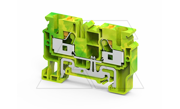 Клемма защитного проводника CPG6/10 /8x62,8mm, push-in, 2 присоед., 10mm2, желто-зеленая