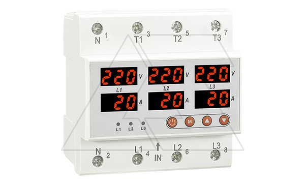 Реле контроля напряжения и тока RM-FVA/63, 3P+N, 3NO, 63A, 220VAC, черед., асимметр., Umin(120_210V)/Umax(220_300V), Imin/Imax(5_63A), 0.1_0.5s/5_600s Реле контроля напряжения и тока RM-FVA/63, 3P+N, 3NO, 63A, 220VAC, черед., асимметр., Umin(120_210V)/Umax(220_300V), Imin/Imax(5_63A), 0.1_0.5s/5_600s