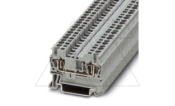 Клемма проходная ST 2,5 /5,2mm, пружинная, 2 присоед., 2,5(max 4)mm2, 24A, 800V, серая Клемма проходная ST 2,5 /5,2mm, пружинная, 2 присоед., 2,5(max 4)mm2, 24A, 800V, серая