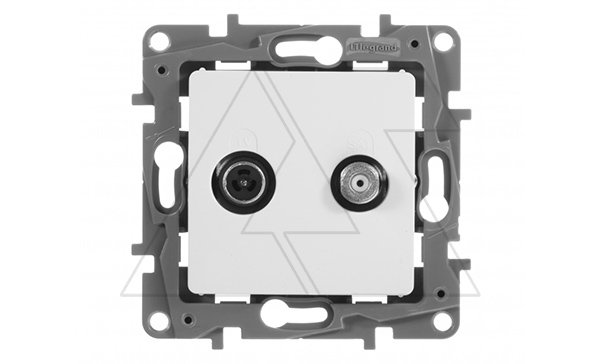 Etika - Розетка TV-SAT двухкабельная 5-862MHz/950-2400MHz. (белый)