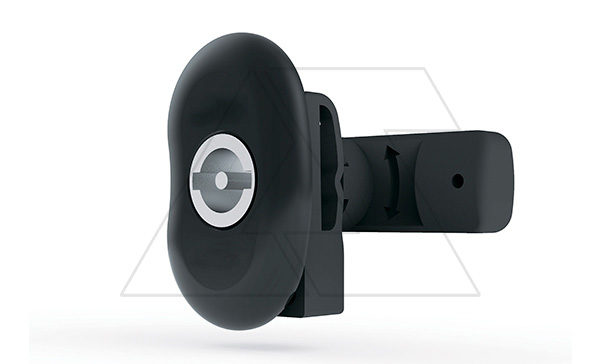 Комплект замка щита EC черного цвета без лого, вставкой под ключ 3мм с двойной бородкой ECWE002, пластиковый язычок