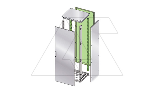 Задняя панель ENUX 2000x600мм (ВxШ) с 2 задними стойками, RAL7035
