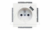 Basic 55 - Розетка 2P+E нем. стд. + USB (белый)