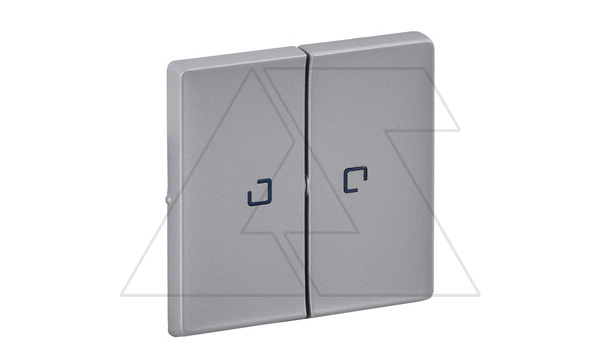 Valena Life - Лицевая панель для выключателя двухклавишного с подсветкой, алюминий