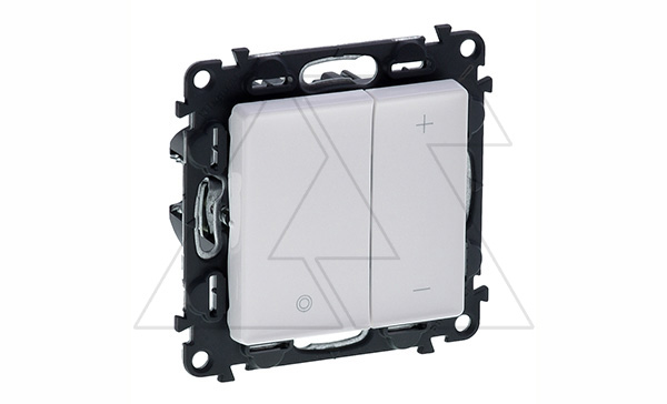 Valena Life - Светорегулятор кнопочный универсальный 400Вт без нейтрали, белый (инд. упаковка)