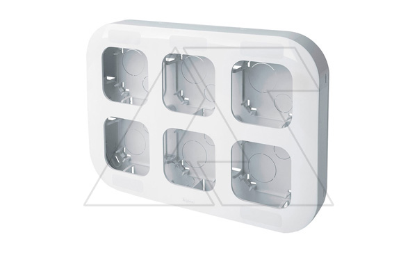 Quteo - Блок установочный,6 постов, накладной монтаж, белый