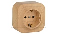 Quteo - Розетка 2P+E нем. стд. со шторками (дерево) (стикерованный) от интернет-магазина amperkin.by