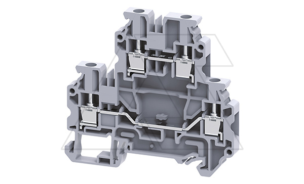 Клемма двухъярусная CYDL4 /6x70,5mm, винтовая, 4 присоед., 4(max 6)mm2, 32A, 800V, серая Клемма двухъярусная CYDL4 /6x70,5mm, винтовая, 4 присоед., 4(max 6)mm2, 32A, 800V, серая