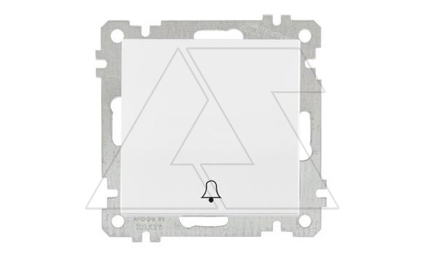 21 - Выключатель кнопочный, символ - звонок, пруж. зажимы, белый 21 - Выключатель кнопочный, символ - звонок, пруж. зажимы, белый