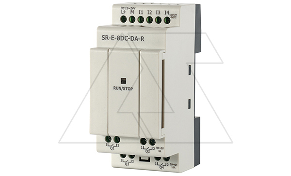 Модуль расширения SR-E-8DC-DA-R, 12_24VDC, 4DI/AI(0_10V), 4RO(2RO/3A+2RO/10A), для ПЛК серий SR и PR