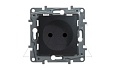 Etika - Розетка 2P 10/16A со шторками (антрацит) от интернет-магазина amperkin.by