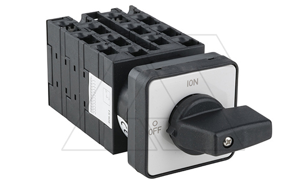 Переключатель UKT0-6-8348/E, 12P, 20A, тип 0-1, 12NO на 1, на дверь, фронт IP65