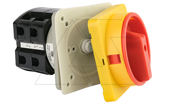 Переключатель BS 40 10 LK (IP54), аварийный, 3P, 40A, тип 0-1, 18.5kW(400VAC по АС-23), на дверь, красная блокируемая в 0 рукоятка, фронт IP54