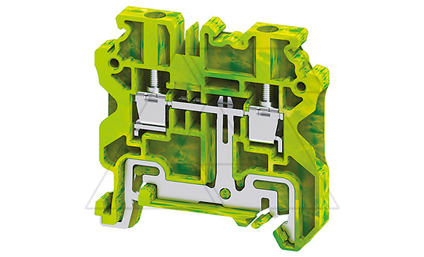 Клемма защитного проводника CYG4 /6x50mm, винтовая, 2 присоед., 4(max 6)mm2, желто-зеленая Клемма защитного проводника CYG4 /6x50mm, винтовая, 2 присоед., 4(max 6)mm2, желто-зеленая