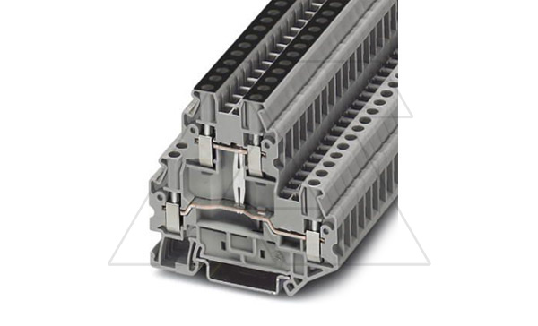 Клемма двухъярусная UTTB 2,5-PV /5,2mm, винтовая, со связью потенциала, 4 присоед., 2,5(max 4)mm2, 24A, 500V, серая Клемма двухъярусная UTTB 2,5-PV /5,2mm, винтовая, со связью потенциала, 4 присоед., 2,5(max 4)mm2, 24A, 500V, серая