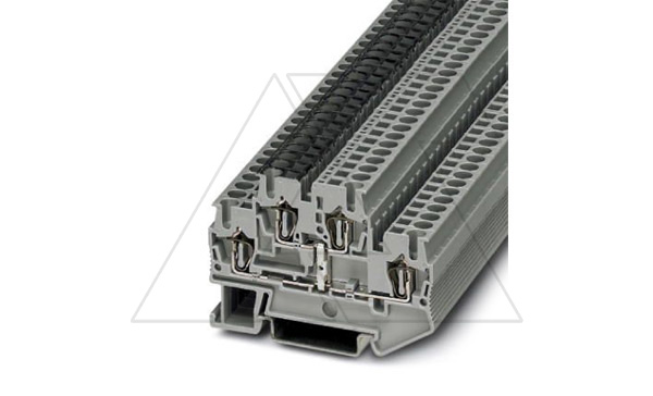 Клемма двухъярусная STTB 2,5-PV /5,2mm, пружинная, со связью потенциала, 4 присоед., 2,5(max 4)mm2, 22A, 500V, серая Клемма двухъярусная STTB 2,5-PV /5,2mm, пружинная, со связью потенциала, 4 присоед., 2,5(max 4)mm2, 22A, 500V, серая